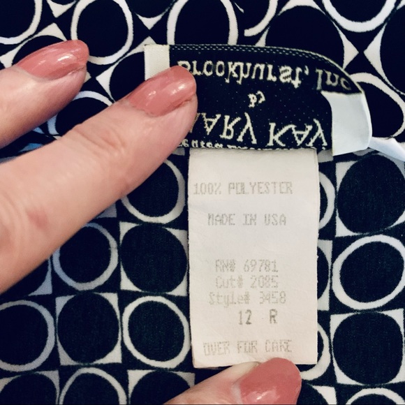 Vintage Circle & Square Psychedelic Blouse Sz 12 - Picture 8 of 13